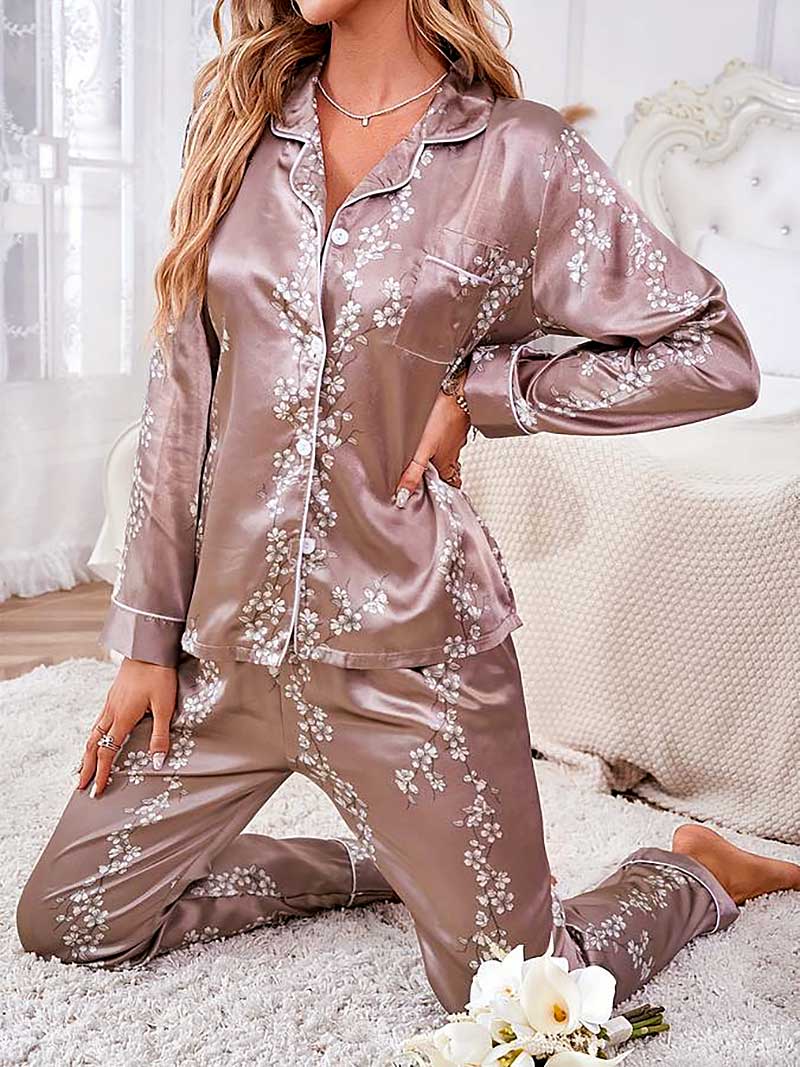 Pijama Americano Feminino Elegance Khaki