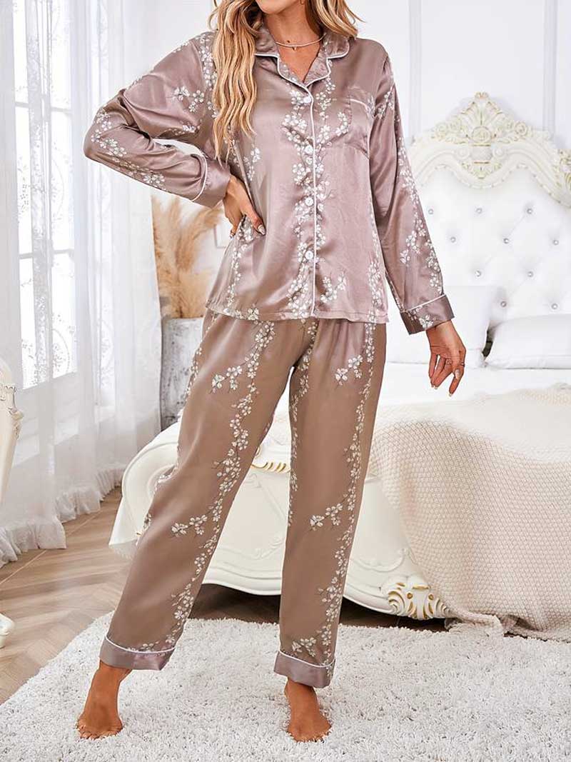 Pijama Americano Feminino Elegance Khaki