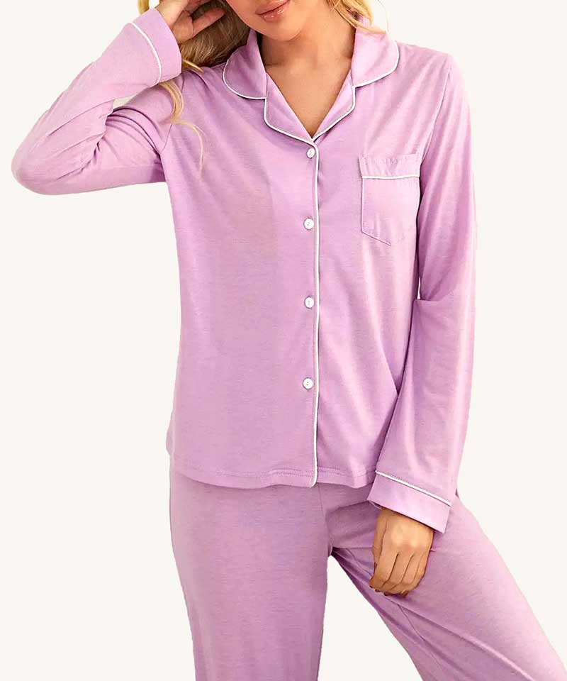 Pijama Americano Longo Feminino Lisa Rosa