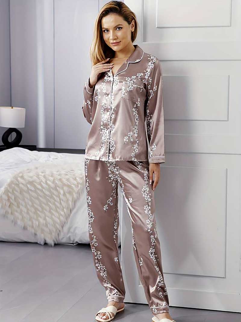 Pijama Americano Feminino Elegance Khaki