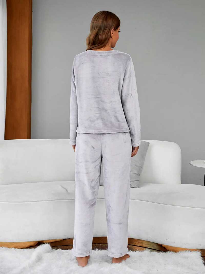 Pijama Inverno Feminino Nap Cinza