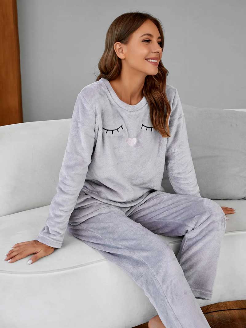 Pijama Inverno Feminino Nap Cinza