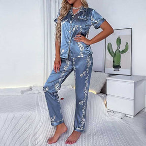 Pijama Americano Feminino Elegance Azul