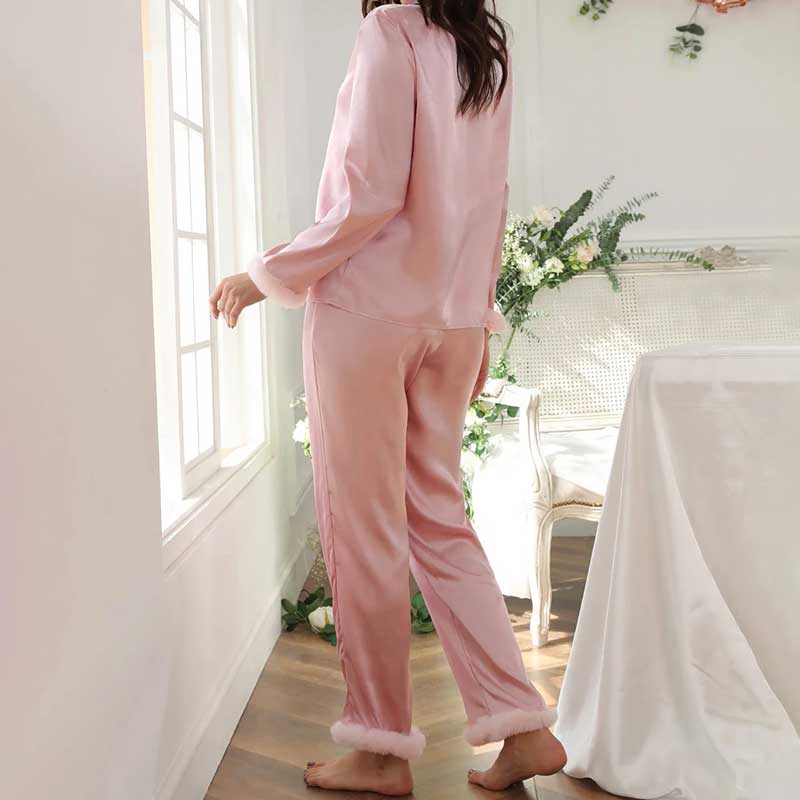 Pijama Americano Feminino Peluche Rosa