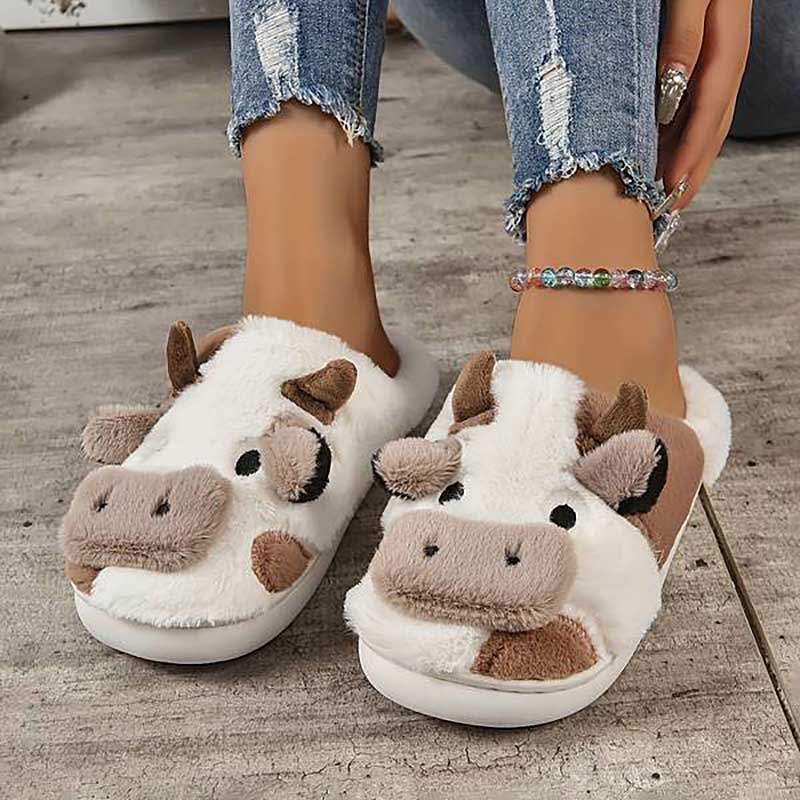 Pantufa de Bichinho Vaquinha Moo Marrom