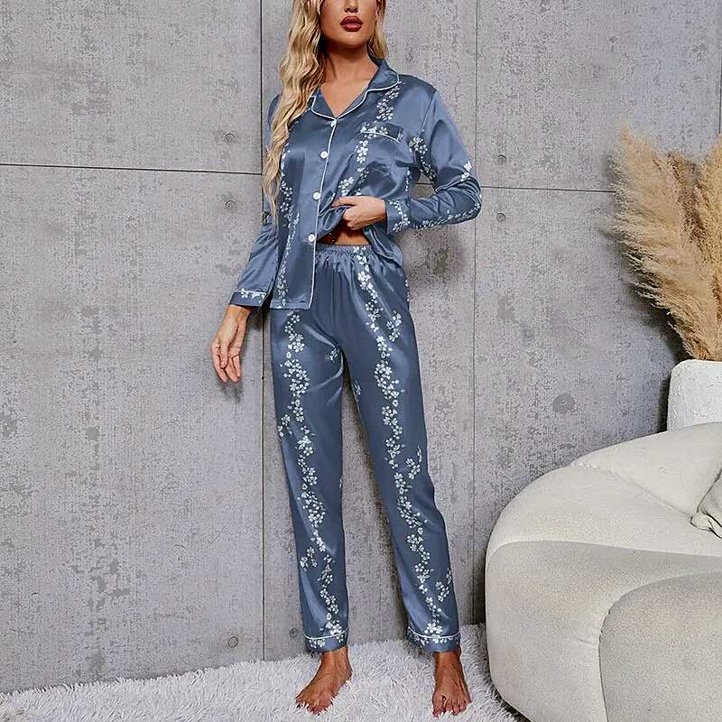 Pijama Americano Feminino Elegance Azul